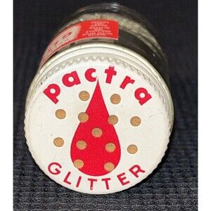 Vintage Pactra Glitter Double Plated Net 18cc Glass Jar